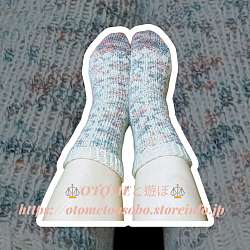 軽くてフワフワ花柄の編み込みソックス