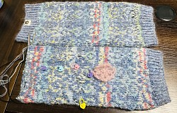 段染め中細とシルクモヘアの引き揃え